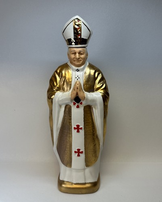 #ad #ad EMPTY Vintage Decanter Bottle Pope John Paul II Decor Hand Paint Gold $34.99
