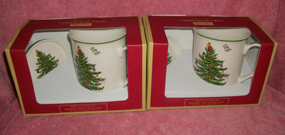 SPODE -  CHRISTMAS TREE - SET OF 2 MUG AND COASTER SETS