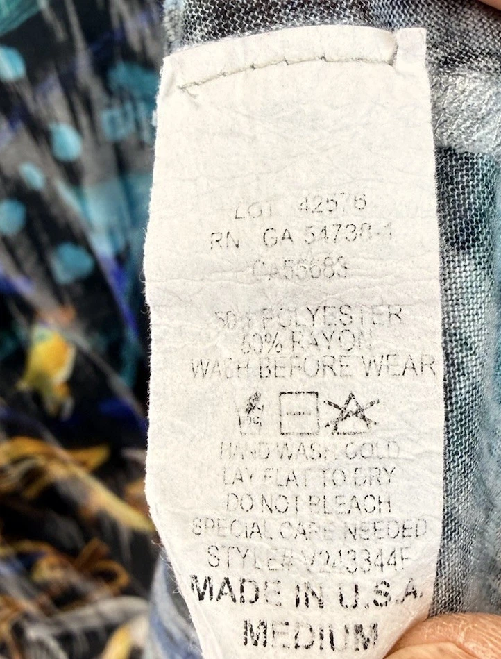 Top Nally & Millie para mujer talla M estampados artísticos abstractos transparente ligero alto-bajo Foto 4 de 4