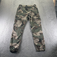 Wrangler Pant Boys XL Green Cotton Camouflage Cargo Jogger Tapered Stretch Army