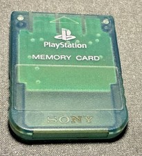 Official Clear Green Sony Playstation PS1 Memory Card SCPH-1020 Tested J744