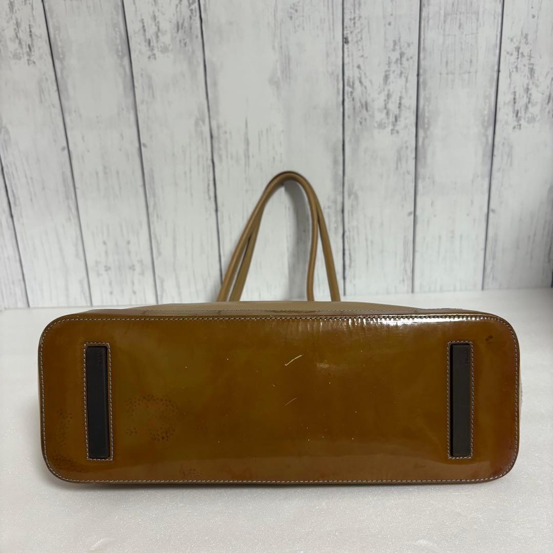 Vintage PRADA Archive 2000s Leather Shoulder Tote Bag Camel Beige