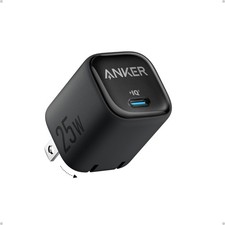 Anker 25W USB C Charger Block, Compact and Foldable, Supports 1 pack, Black