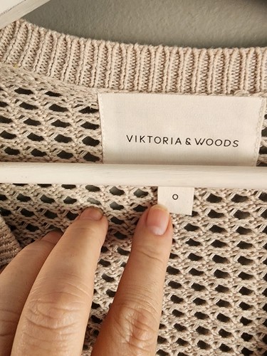 Viktoria & Woods Button Down Crochet Boho Stylish Wear Cotton Cardigan Size 0... - Picture 2 of 9