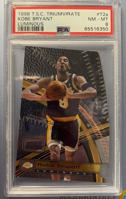 #ad 1998 TSC Triumvirate Luminous #T2a Kobe Bryant Lakers HOF PSA 8 NM MT $240.99