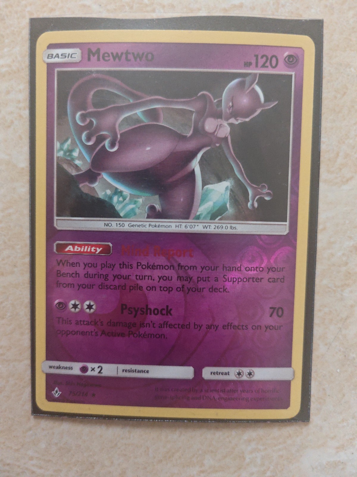 Mewtwo 75/214 Sm-Unbroken Bonds Reverse Holo