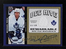 2006 Upper Deck Bee Hive Matted Materials Remarkable 11/15 Michael Peca Auto 1p0