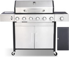 Gas Grill and Griddle Combo with Side Burner, 6 Burner Propane Grill with Porcel