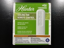 Hunter Universal 3 Speed Damp Rated Ceiling Fan Handheld Remote Control White
