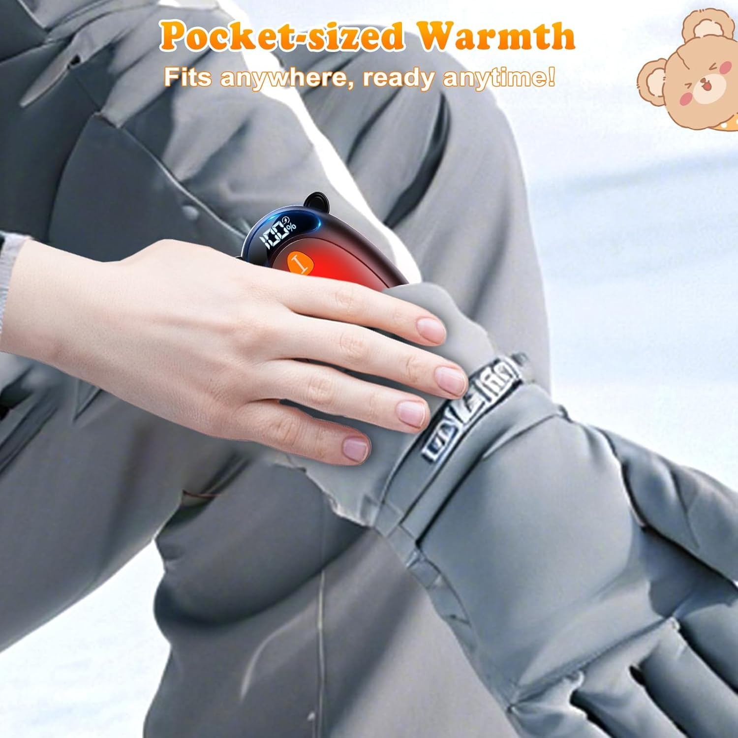 Hand Warmers Rechargeable with LED Display Magnetic 2 Pack, 4 Levels Heat, Porta