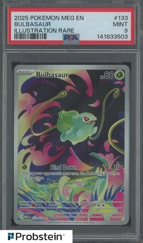 Auction #3 2025 Pokemon MEG EN Illustration Rare #133 Bulbasaur PSA 9 MINT
