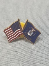 American Flag & U.S. Air Force Emblem Crossed Flags Lapel Pin Official Licensed