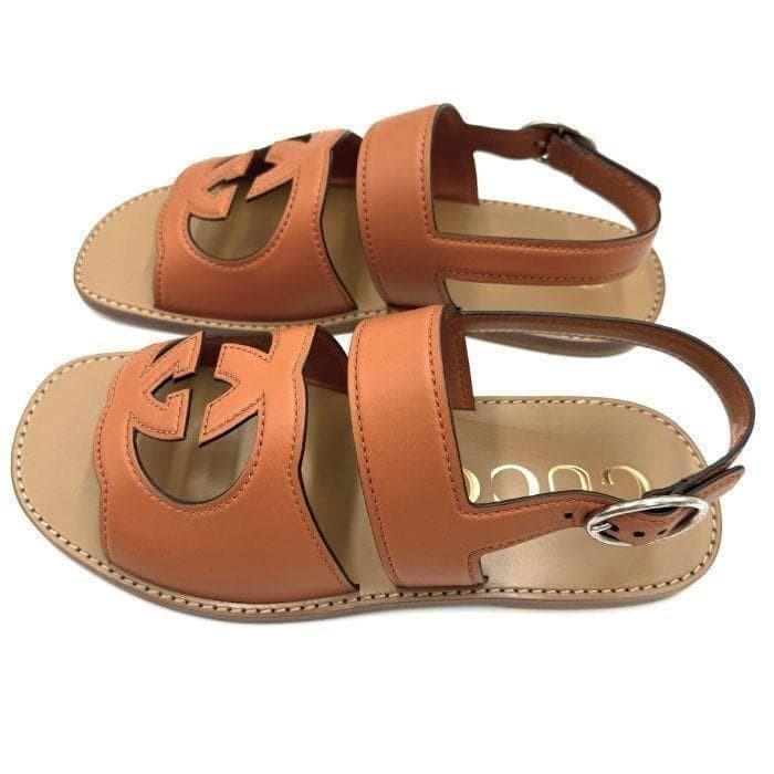 Gucci Men’s Interlocking GG Sandals Leather Brown Size EU44 US10.5 UK10 thumbnail 12