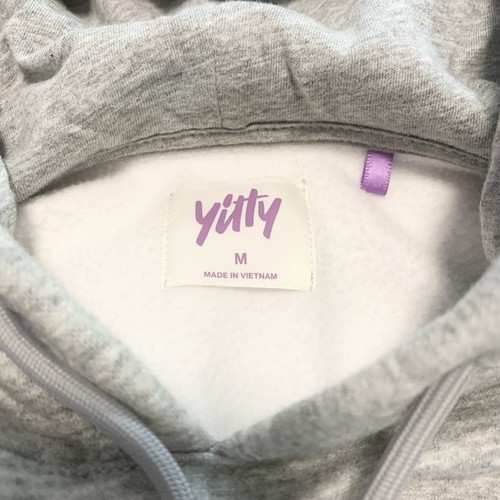 New Set of Yitty Womens Medium Cropped Sweatshirt Hoodie Sweatpants Joggers Gray - Picture 7 of 14