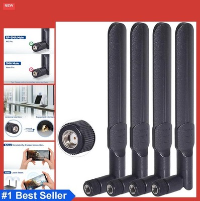 Dual Band WiFi Antenna 2.4GHz 5GHz 8dBi RP-SMA Male 4 Pack for Router USB