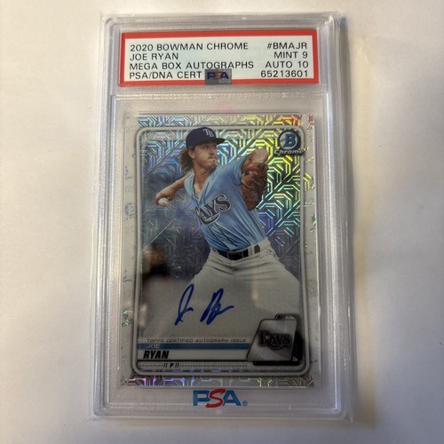 2020 Bowman Chrome Joe Ryan Mega Box Auto #BMA -JR PSA 9 Auto 10