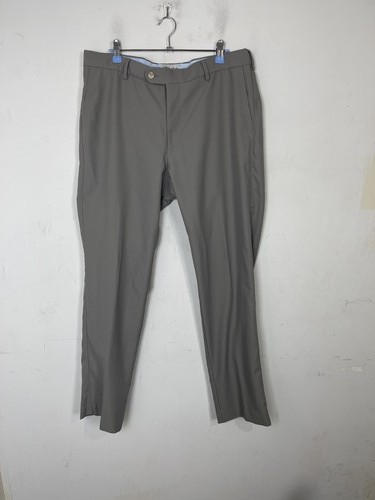 Peter Millar Mens Pants 35x32 Gray Flat Front Performance Dress Golf Wicking - Picture 2 of 10