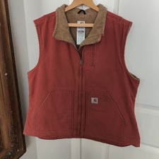 Carhartt Women’s Sherpa Lined Vest Rosey Rust Size XL WV001-VRS