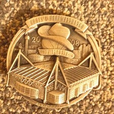 San Antonio Texas Boots and hoops Fandango 2008 silver tone mens belt bu…