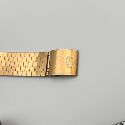 ゴールド ストライプ模様 置時計 Seiko King Quartz 9723-8030 Gold Day-Date Vintage Japan Mens Watch