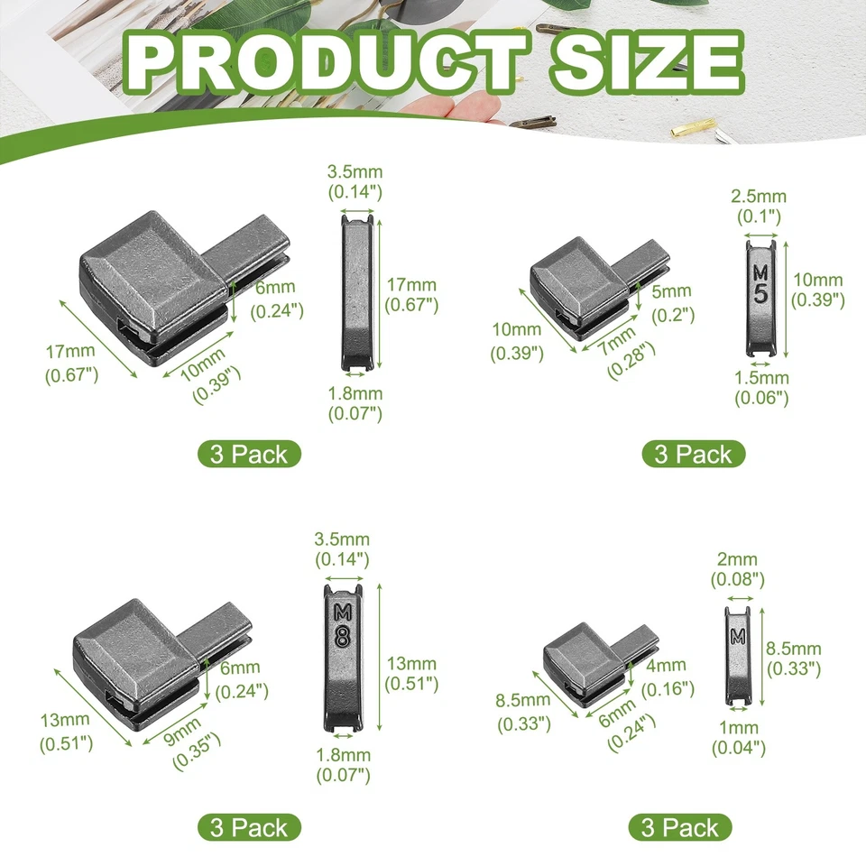 Kit de reparación de cremallera #3 #5 #8 #10 apto para chaqueta (12 pares, negro) Foto 2 de 4