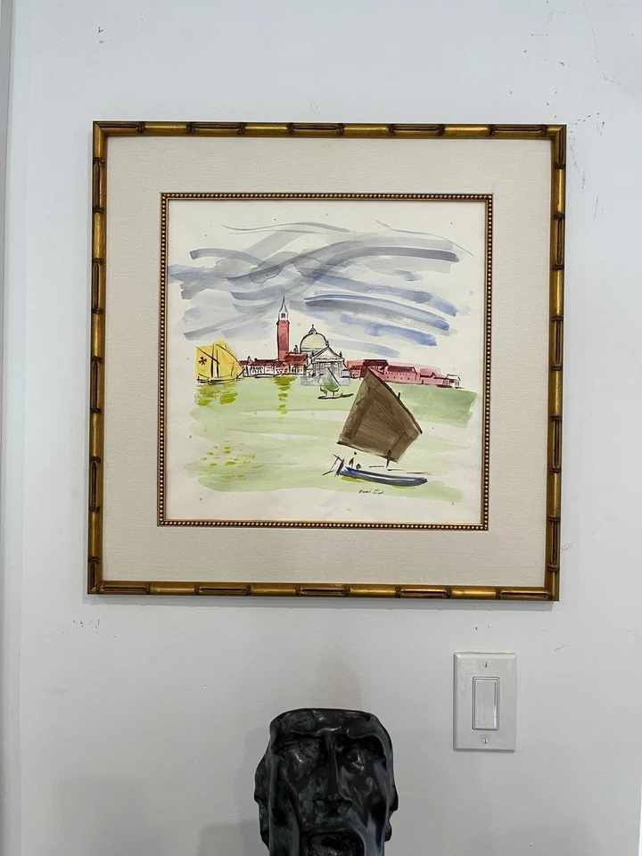 Raoul Dufy Watercolor signed style of (1877 – 1953) Art Hand painting French - Image 2 of 4