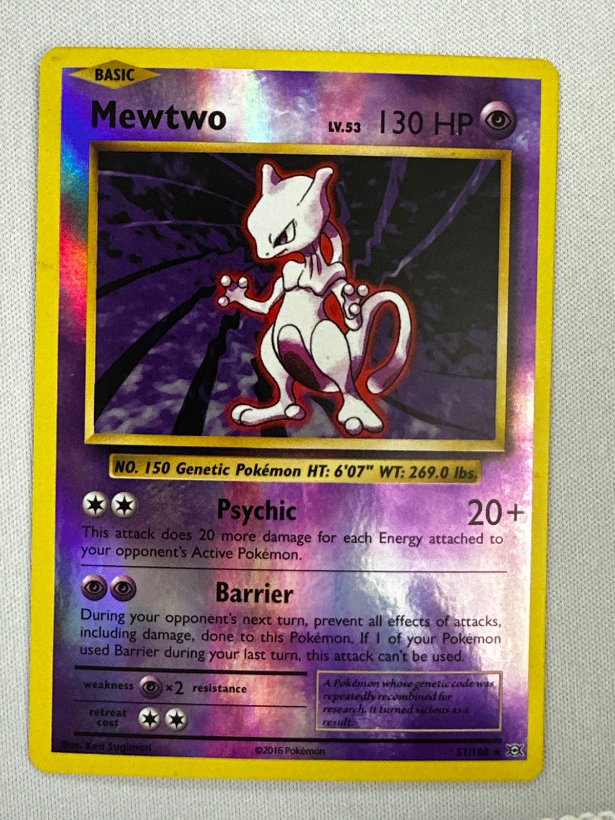 Mewtwo XY - Evolutions 51/108 Reverse Holo Rare NM