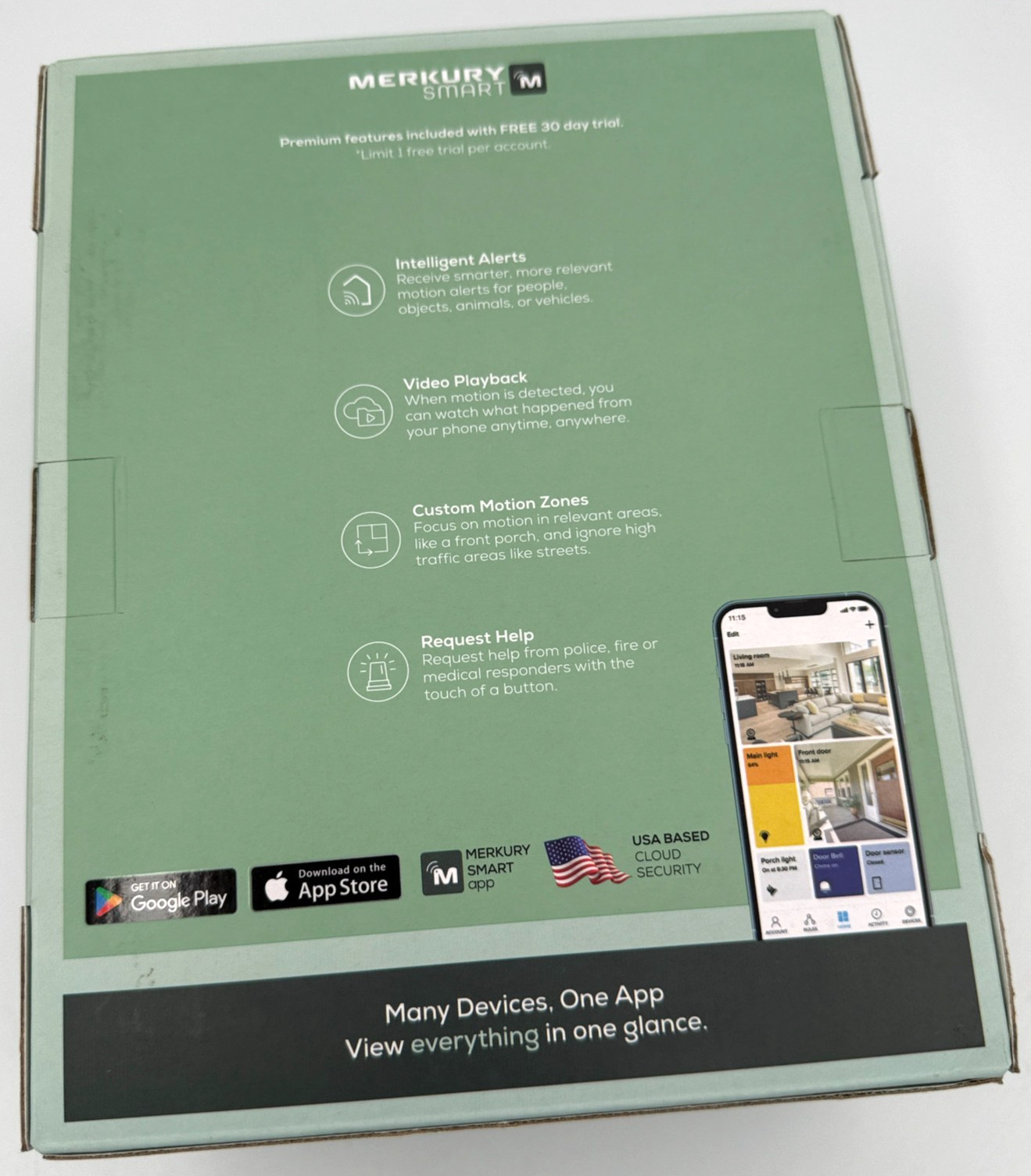 Merkury Smart Outdoor Cmaera Auto Follow HD 1080p Wifi Spotlight USA Based - NEW