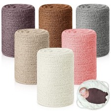 6 Pcs 15.8 x 59'' Newborn Baby Stretch Wraps Set 6 Colors Baby Photography Pr...