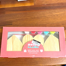 Mondo Llama Paint-Your-Own Wood Hearts Kit Makes 3, Paint  Brushes Included