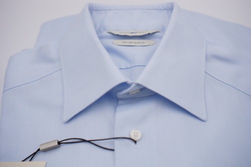 Hommes Suitsupply Chemise Voyageur Tissu Try Sur Royal Bleu Ciel Italien 38 15 - Photo 2 sur 7