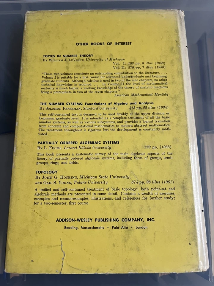 ALGEBRAIC NUMBERS 1964 1ST EDITION - SERGE LANG - HARDCOVER WITH DUSTJACKET - Image 4 of 4