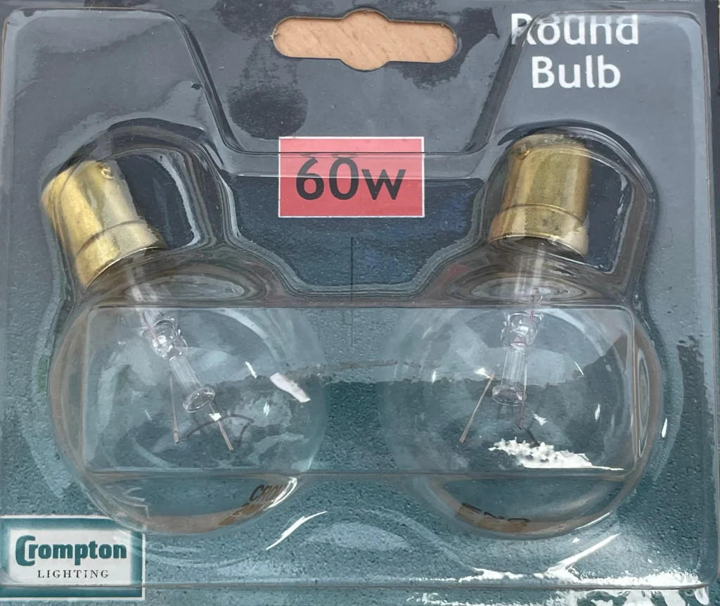 Clear 60w Incandescent Golfball Dimmable 2700K B15 Twin Pack Crompton