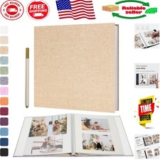 Large Linen Photo Album: Self-Adhesive Design, 40 Pages for Memorable Moments