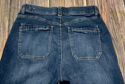   Democracy AB Technology Dark Blue Wide-Leg Jeans Womens Size 12 Stretch