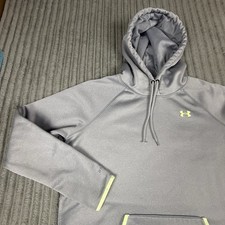 Under Armour Storm 1 ColdGear Hoodie Womens Large Gray Pullover Thumbhole SPOT