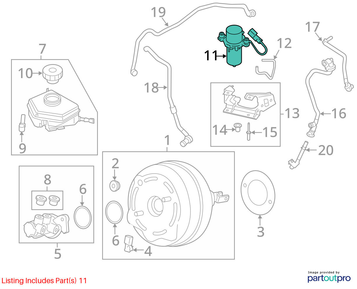BMW i8 2014-2020 Brake booster with tandem pump