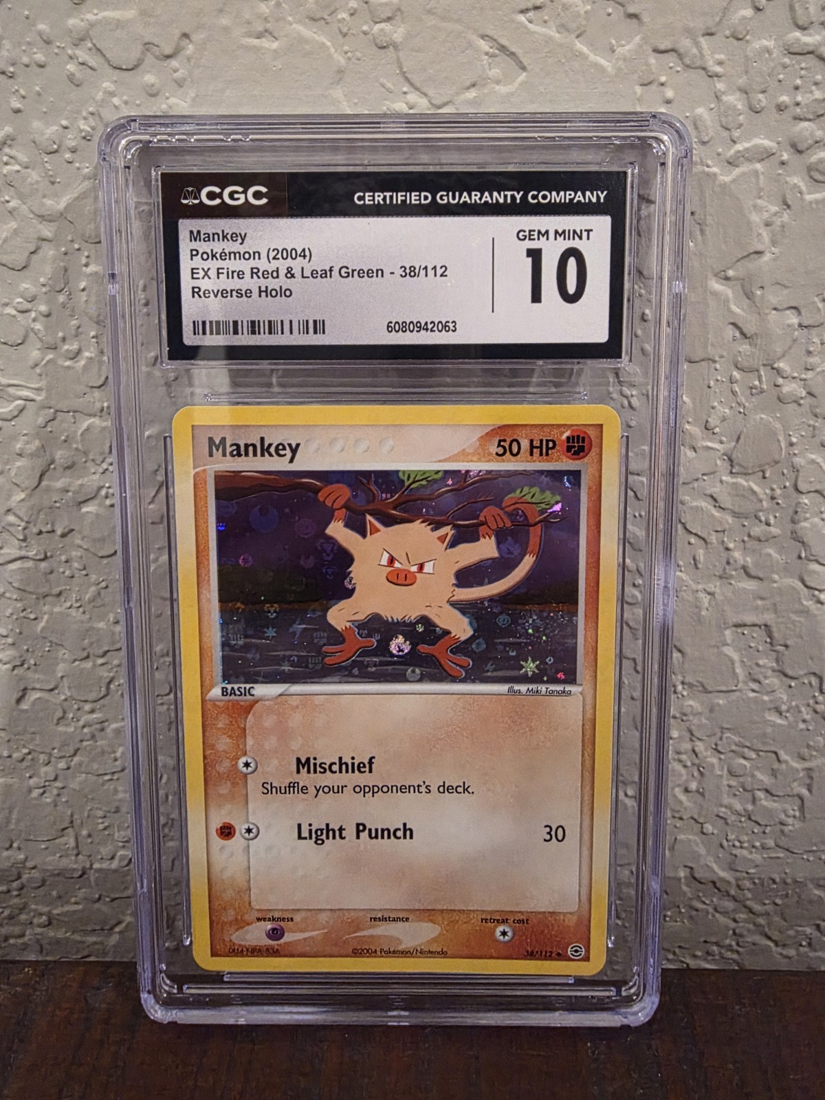 2004 Pokemon Mankey Reverse Holo 38 CGC 10 Gem Mint EX Fire Red Leaf Green