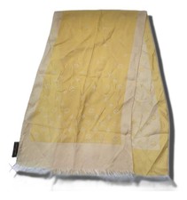 LOUIS VUITTON Silk Scarf Yellow Authentic Women W:13.39  6914