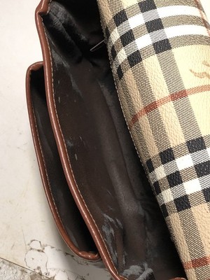 Burberry Nova Check Shadow Horse Crossbody Shoulder Bag PVC