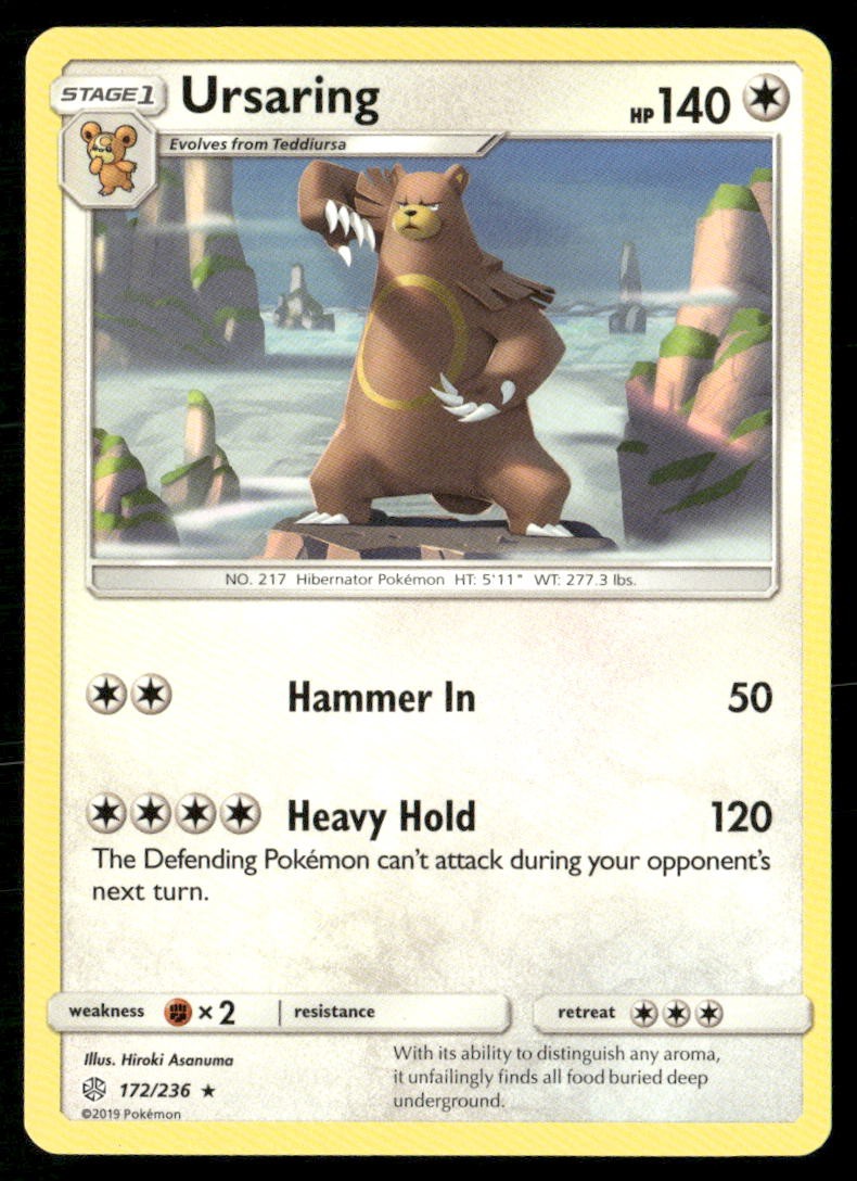 Ursaring 172/236 Rare Cosmic Eclipse Pokemon Lightly Played