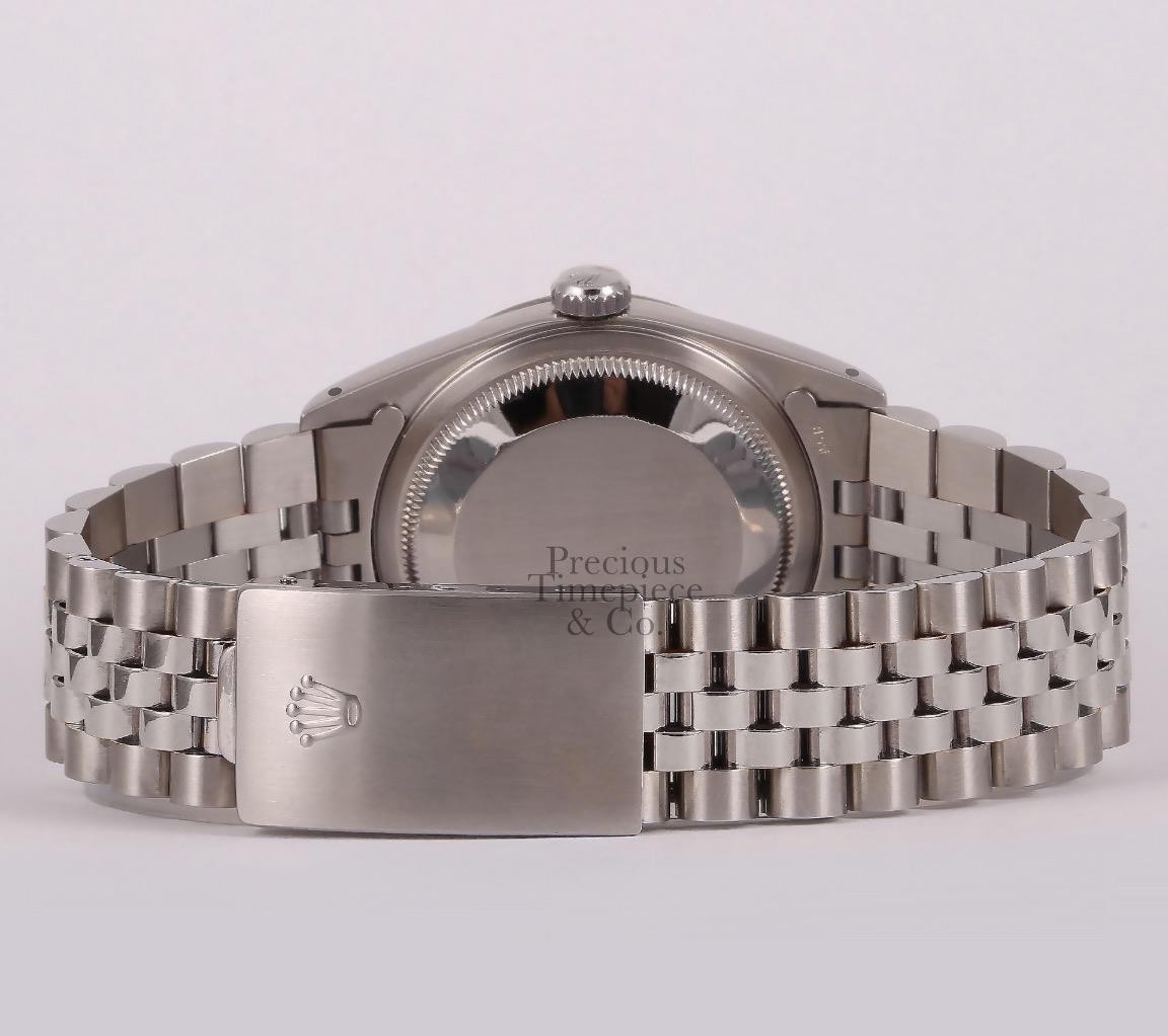 Rolex Datejust 36mm Stainless Steel Jubilee 18K Fluted Blue Vignette Roman Dial image 6