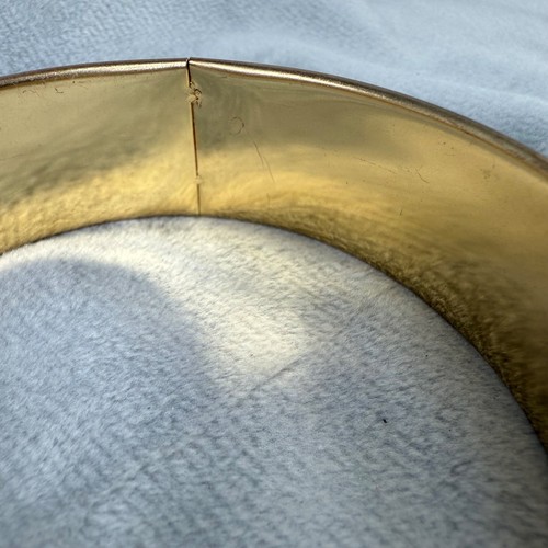 Bracciale donna slip on vintage tono oro e smalto verde misura maggiore - Foto 12 di 16
