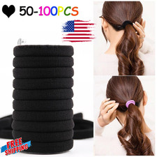 Women Elastic Hair Ties Seamless Hair Bands Ponytail Holders No Crease Damage US