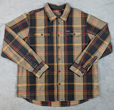 Orvis Mens Heavy Weight Plaid Flannel Shirt XL Big Bear Shirt - Jacket Pockets