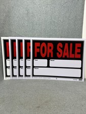 Lot of 5 Hillman 842172 For Sale Signs Red  Black 15" x 19" NEW