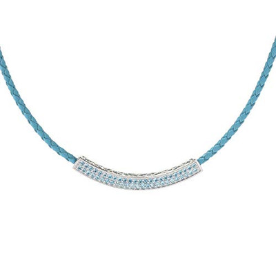 Pinctore Sterlingsilber 1,81 ctw Schweizer Blautopas Halskette 18'L