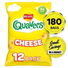 Walkers Quavers Crisps Cheese Flavour Multipack Snacks 15 x 12 Bags