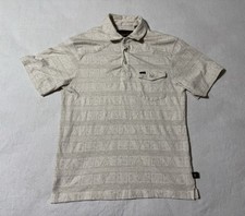 Howler Bros Ranchero Polo Shirt Mens Small Short Sleeve Pearl Snap White Beige