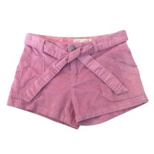 Zara Girls Corduroy Shorts Size 8 pink Belted Adjustable waist